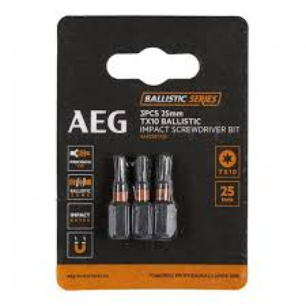 Біта ударна AEG AAK252TX10, TX10, 25мм (3шт) Біта ударна AEG AAK252TX10, TX10, 25мм (3шт)
