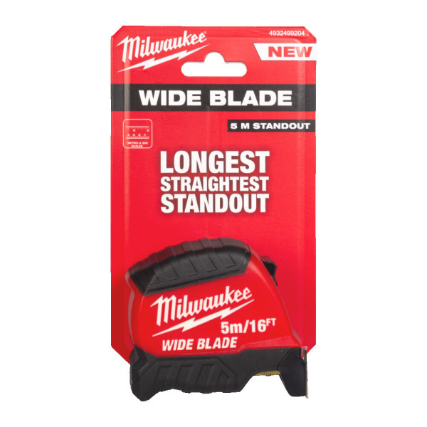 Рулетка WIDE BLADE MILWAUKEE (Gen2), 5м/16фт (35мм) Рулетка WIDE BLADE MILWAUKEE (Gen2), 5м/16фт (35мм)
