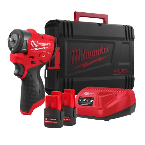 Гайковерт акумуляторний безщітковий 1/4'' MILWAUKEE, M12 FSCIWF14-252X, 136Нм, з кільцем (зарядний пристрій С12 С, 2 акумулятори Гайковерт акумуляторний безщітковий 1/4'' MILWAUKEE, M12 FSCIWF14-252X, 136Нм, з кільцем (зарядний пристрій С12 С, 2 акумулятори