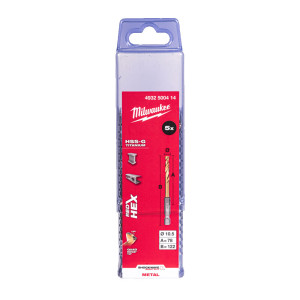 Свердло по металу RedHEX SHOCKWAVE HSS-TiN MILWAUKEE, діаметр 10,5х122х78мм, (5шт), пластикова коробка