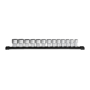 Набір головок торцевих хромованих 1/2'' MILWAUKEE (12 гранн.) на планці (13шт)