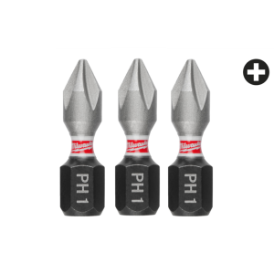 Біта SHOCKWAVE MILWAUKEE, PH1, 25мм, (3шт)