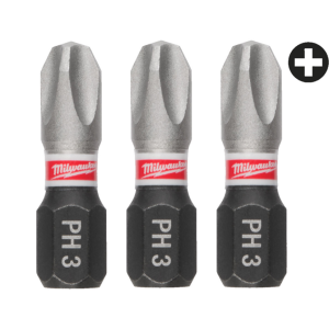 Біта SHOCKWAVE MILWAUKEE, PH3, 25мм, (3шт)