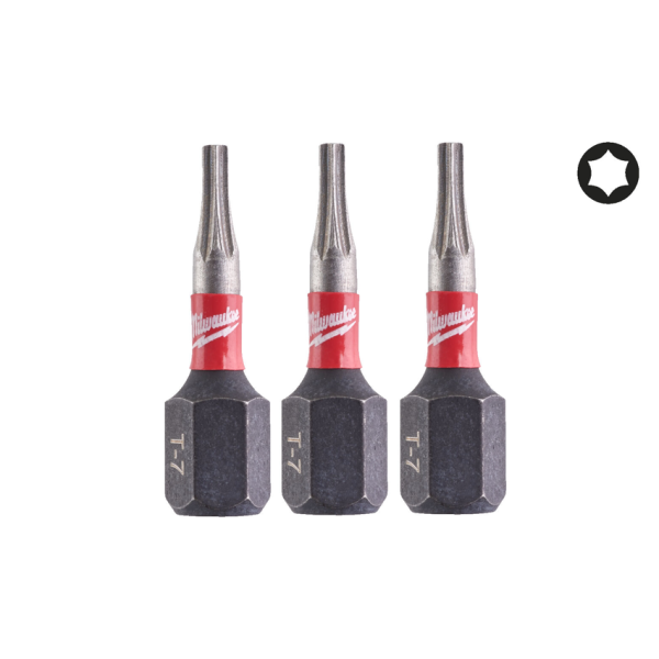 Біта SHOCKWAVE MILWAUKEE, TX7, 25мм, (3шт) Біта SHOCKWAVE MILWAUKEE, TX7, 25мм, (3шт)