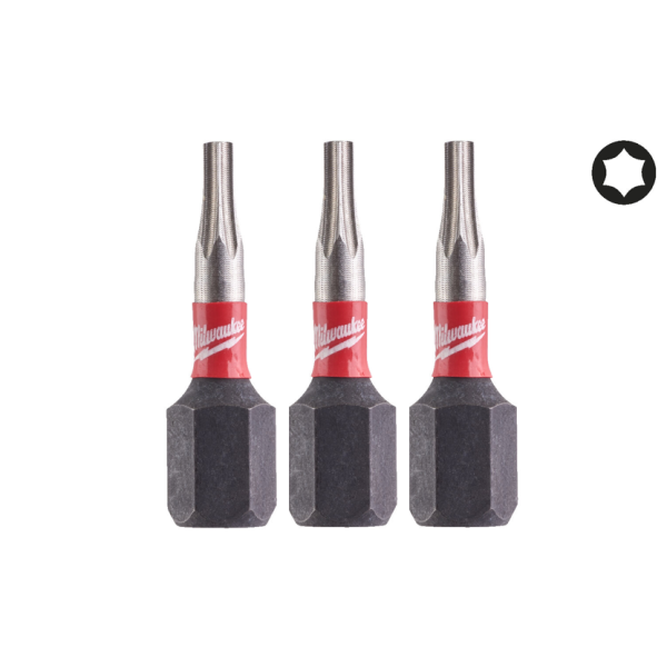 Біта SHOCKWAVE MILWAUKEE, TX8, 25мм, (3шт) Біта SHOCKWAVE MILWAUKEE, TX8, 25мм, (3шт)