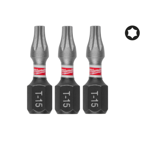 Біта SHOCKWAVE MILWAUKEE, TX15, 25мм, (3шт) Біта SHOCKWAVE MILWAUKEE, TX15, 25мм, (3шт)