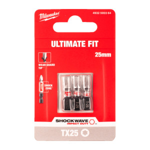 Біта SHOCKWAVE MILWAUKEE, TX25, 25мм, (3шт)