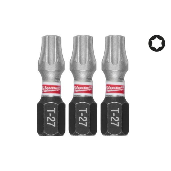 Біта SHOCKWAVE MILWAUKEE, TX27, 25мм, (3шт) Біта SHOCKWAVE MILWAUKEE, TX27, 25мм, (3шт)