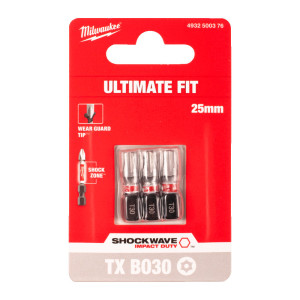Біта SHOCKWAVE MILWAUKEE, TX BO30, 25мм, (3шт)