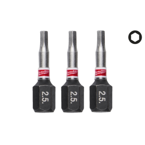Біта SHOCKWAVE MILWAUKEE, Hex2,5, 25мм, (3шт)