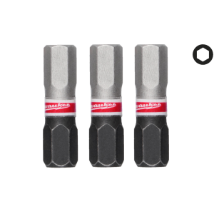 Біта SHOCKWAVE MILWAUKEE, Hex6, 25мм, (3шт)