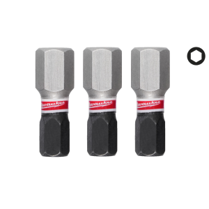 Біта SHOCKWAVE MILWAUKEE, Hex8, 25мм, (3шт)