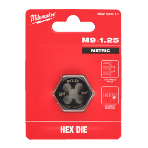 Плашка шестигранна MILWAUKEE, М9-1,25мм