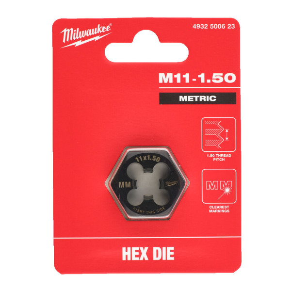 Плашка шестигранна MILWAUKEE, М11-1,50мм