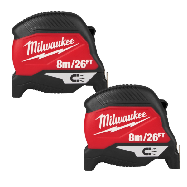 Набір магнітних рулеток MILWAUKEE, GEN 4 8м/26ft (ширина 30мм) (2шт)
