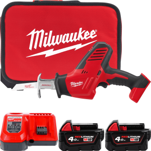 Пила шабельна акумуляторна MILWAUKEE, C18 HZ-402В (зарядний пристрій М12-18 С, 2 акумулятори М18 В4 4Аг, сумка)