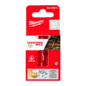 Коронка алмазна Diamond Plus/Max MILWAUKEE, діаметр 5,0мм (1/4'' Hex) (свердління з водою)