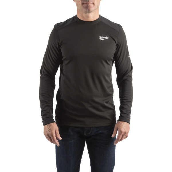 Футболка MILWAUKEE, WWLSBL-XL дихаюча з довгим рукавом, чорна, (розмір XL)