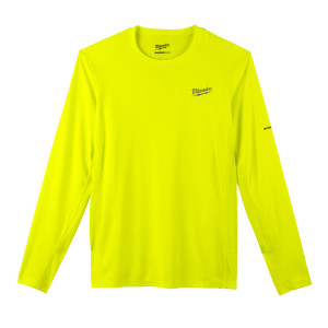 Футболка MILWAUKEE, WWLSYL-S дихаюча з довгим рукавом, жовта Hi-Vis, (розмір S)