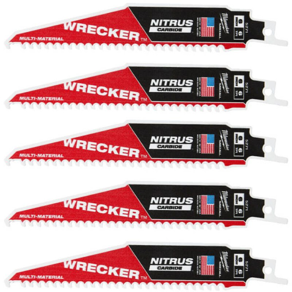 Полотно для шабельних пил WRECKER CARBIDE NITRUS MILWAUKEE, 150х4,2мм, (5шт), (мультіматеріал) Полотно для шабельних пил WRECKER CARBIDE NITRUS MILWAUKEE, 150х4,2мм, (5шт), (мультіматеріал)