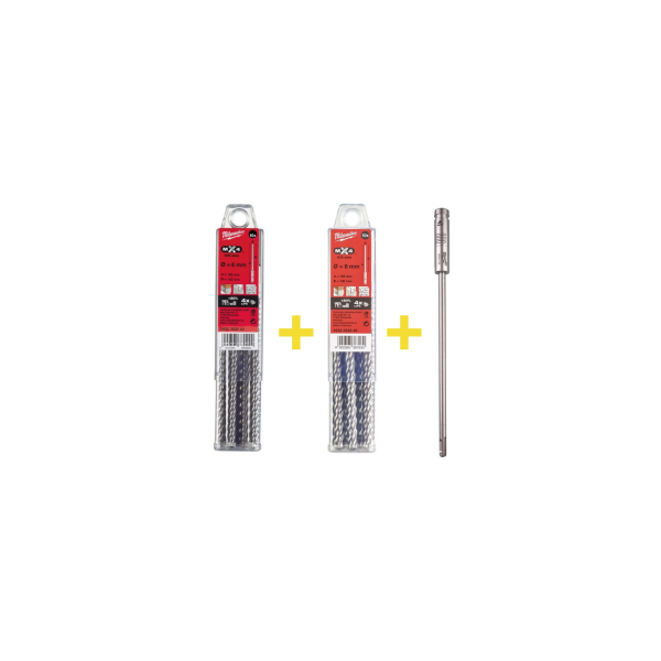 Набір бурів SDS-PLUS MX4 MILWAUKEE + подовжувач