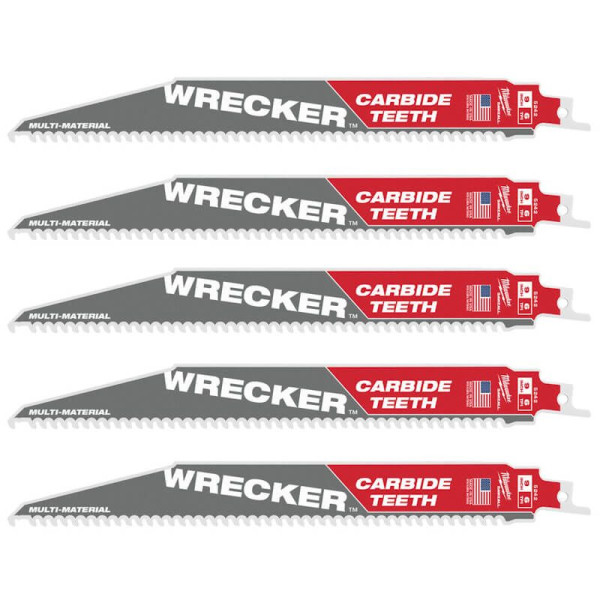 Полотно для шабельних пил WRECKER CARBIDE MILWAUKEE, 230х4,2мм, (5шт), (мультіматеріал) Полотно для шабельних пил WRECKER CARBIDE MILWAUKEE, 230х4,2мм, (5шт), (мультіматеріал)