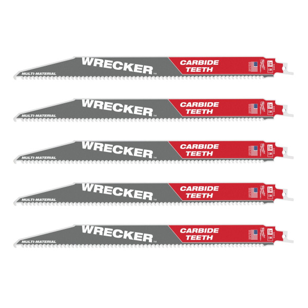 Полотно для шабельних пил WRECKER CARBIDE MILWAUKEE, 300х4,2мм, (5шт), (мультіматеріал) Полотно для шабельних пил WRECKER CARBIDE MILWAUKEE, 300х4,2мм, (5шт), (мультіматеріал)