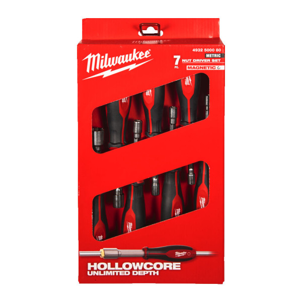 Набір викруток наскрізних магнітних HollowCore MILWAUKEE (7шт) Набір викруток наскрізних магнітних HollowCore MILWAUKEE (7шт)
