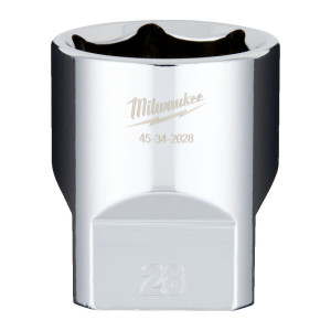 Головка торцева хромована 1/2'' 6гр. MILWAUKEE, 28мм