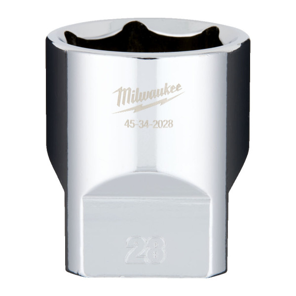 Головка торцева хромована 1/2'' 6гр. MILWAUKEE, 28мм Головка торцева хромована 1/2'' 6гр. MILWAUKEE, 28мм