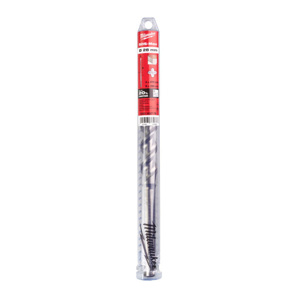 Бур SDS-MAX MX4 MILWAUKEE, діаметр 28,0х370х250мм Бур SDS-MAX MX4 MILWAUKEE, діаметр 28,0х370х250мм