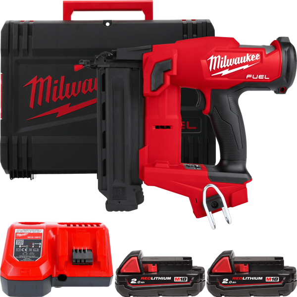 Пістолет цвяхозабивний акумуляторний безщітковий MILWAUKEE, M18 FN18GS-202X (зарядний пристрій M12-18 FC, 2 акумулятори М18 В2 2