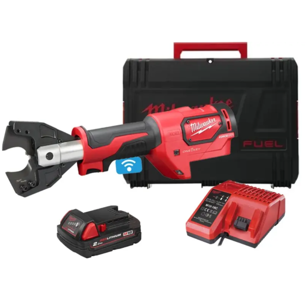 Кабелеріз гідравлічний акумуляторний MILWAUKEE, M18 ONEHCC-201C FSW (зарядний пристрій М12-18 С, 1 акумулятор М18 В2 2Аг, кліщі