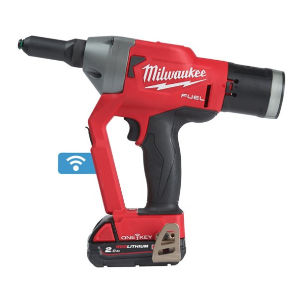 Заклепочник акумуляторний безщітковий MILWAUKEE M18 ONEFPRT-202X, діаметр заклепок 4,8-7,0мм (зарядний.пристрій М12-18 FC, 2 аку Заклепочник акумуляторний безщітковий MILWAUKEE M18 ONEFPRT-202X, діаметр заклепок 4,8-7,0мм (зарядний.пристрій М12-18 FC, 2 аку