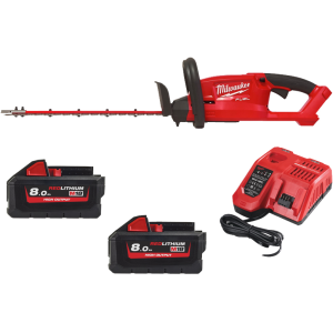 Кущоріз акумуляторний безщітковий MILWAUKEE, M18 FHT45-802, лезо 45см (зарядний пристрій M12-18 FC, 2 акумулятори М18 НВ8 8Аг, к