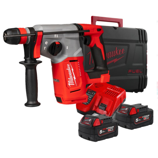 Перфоратор акумуляторний SDS-PLUS MILWAUKEE, M18 BLHX-502X, 2,3 Дж (зарядний пристрій M12-18 FC, 2 акумулятори М18 В5 5Аг, патро