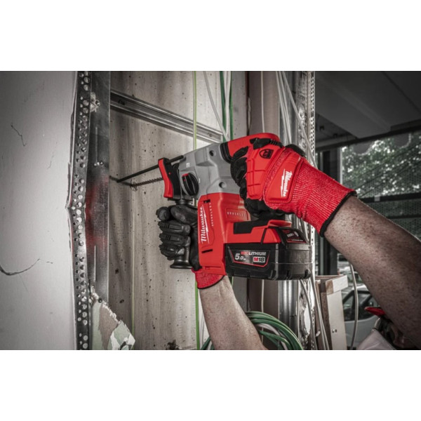 Перфоратор акумуляторний безщітковий SDS-PLUS MILWAUKEE, M18 BLH-0, 2,3Дж (каркас, бічна рукоять, обмежувач глибини, картонне па