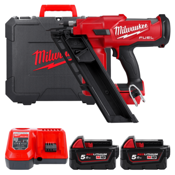 Пістолет цвяхозабивний акумуляторний безщітковий MILWAUKEE, M18 FFN-502C, 50/90мм (зарядний пристрій M12-18 FC, 2 акумулятори М1 Пістолет цвяхозабивний акумуляторний безщітковий MILWAUKEE, M18 FFN-502C, 50/90мм (зарядний пристрій M12-18 FC, 2 акумулятори М1