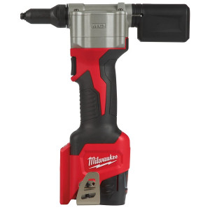 Заклепочник акумуляторний MILWAUKEE, M12 BPRT-0, діаметр заклепок 2,4-4,8мм (каркас, 4 накінечника, ключ, картонне пакування)
