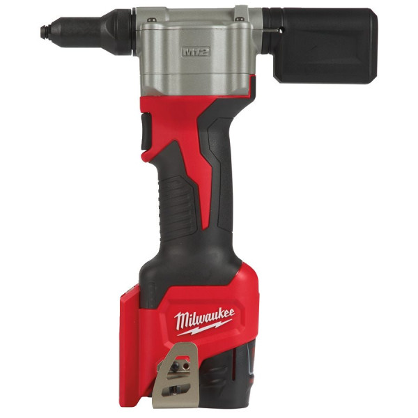 Заклепочник акумуляторний MILWAUKEE, M12 BPRT-0, діаметр заклепок 2,4-4,8мм (каркас, 4 накінечника, ключ, картонне пакування)