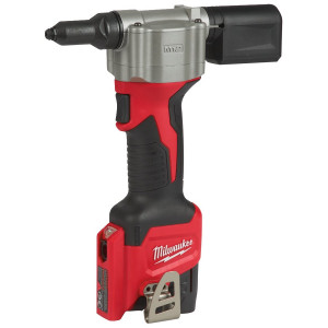 Заклепочник акумуляторний MILWAUKEE, M12 BPRT-0, діаметр заклепок 2,4-4,8мм (каркас, 4 накінечника, ключ, картонне пакування)