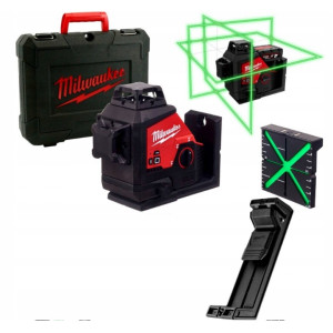 Нівелір 3D лазерний акумуляторний MILWAUKEE, M12 3PL-0C (360 градусів, зелений промінь) (каркас, аксесуари, кейс)