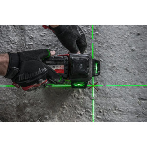 Нівелір 3D лазерний акумуляторний MILWAUKEE, M12 3PL-0C (360 градусів, зелений промінь) (каркас, аксесуари, кейс)