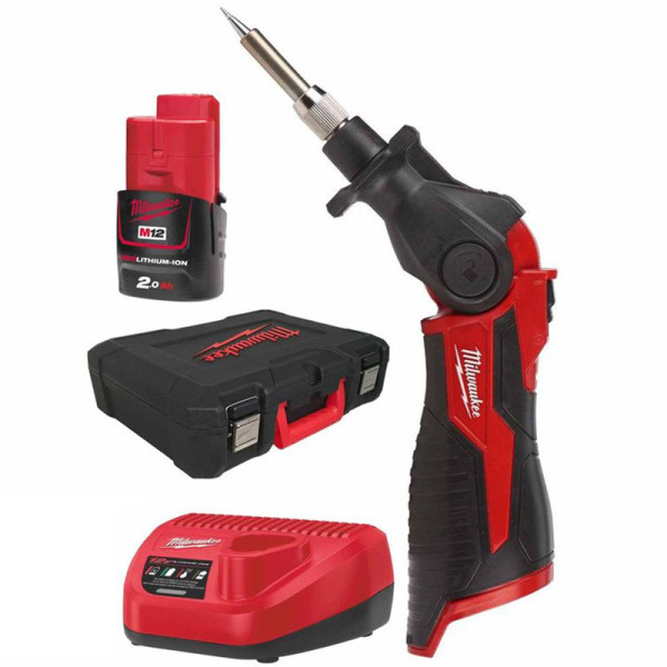 Паяльник акумуляторний MILWAUKEE, M12 SI-201C (зарядний пристрій С12 С, 1 акумулятор М12 В2 2Аг, жало, кейс) Паяльник акумуляторний MILWAUKEE, M12 SI-201C (зарядний пристрій С12 С, 1 акумулятор М12 В2 2Аг, жало, кейс)