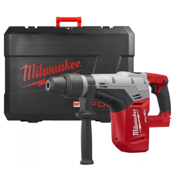 Перфоратор акумуляторний безщітковий SDS-MAX MILWAUKEE, M18 CHM-0, 6Дж (каркас, бічна рукоять, обмежувач глибини, кейс)