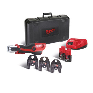 Обтискач гідравлічний акумуляторний для труб MILWAUKEE M12 HPT-202C U-SET (зарядний пристрій С12 С, 2 акумулятори М12 В2 2Аг, ак