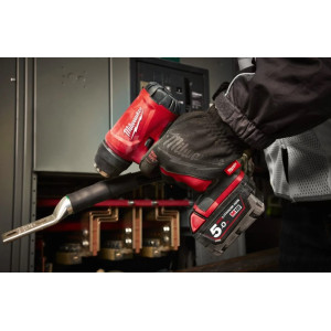 Термоповітродувка акумуляторна MILWAUKEE, M18 BHG-502C (зарядний пристрій M12-18 FC, 2 акумулятори М18 В5 5Аг, аксесуари, кейс)
