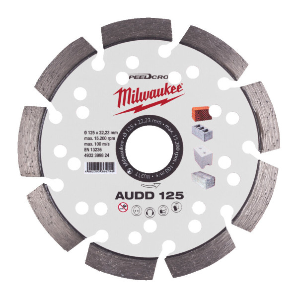 Диск алмазний Speedcross MILWAUKEE AUDD 125, діаметр 125мм (бетон, цегла, асфальт)