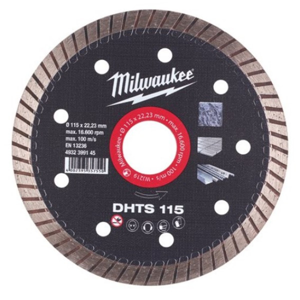 Диск алмазний MILWAUKEE DHTS 115, діаметр 115мм Диск алмазний MILWAUKEE DHTS 115, діаметр 115мм