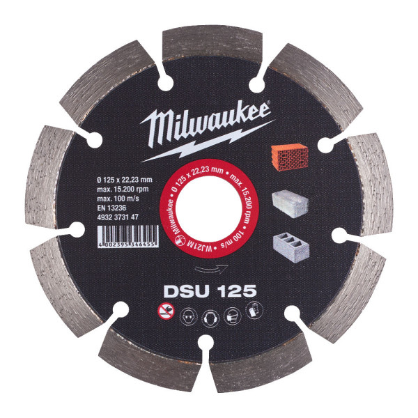 Диск алмазний MILWAUKEE DSU 125, діаметр 125мм (для штроборізів) Диск алмазний MILWAUKEE DSU 125, діаметр 125мм (для штроборізів)